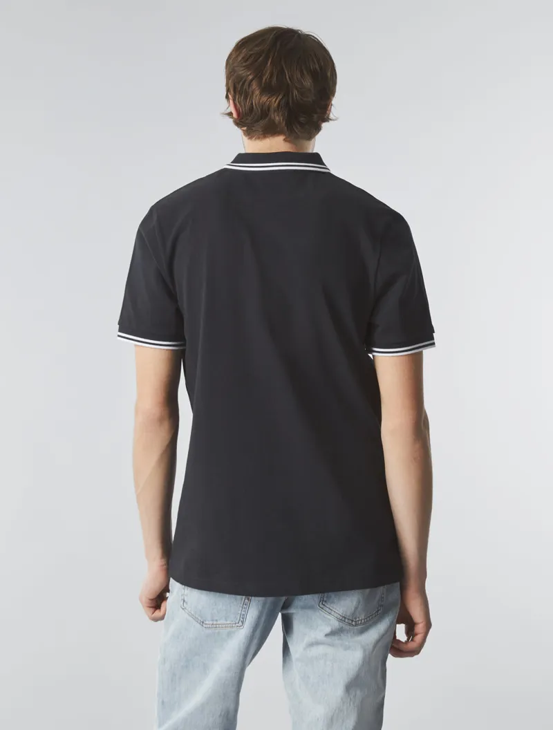 Pretty Green Barton Polo Black/White-3