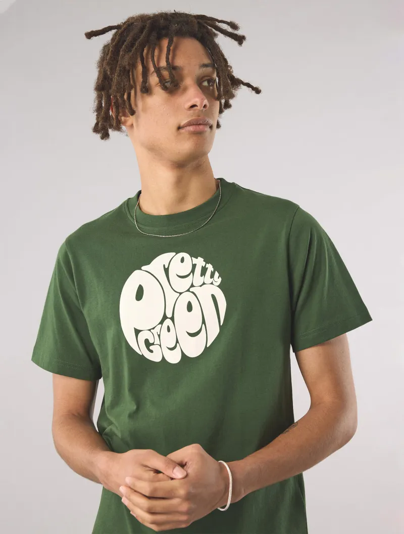 Pretty Green Gillespie Logo T-shirt Forest Green-1