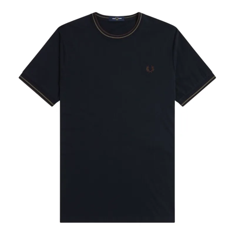Fred Perry Twin Tipped T-shirt Navy / Wreath Green / Brick