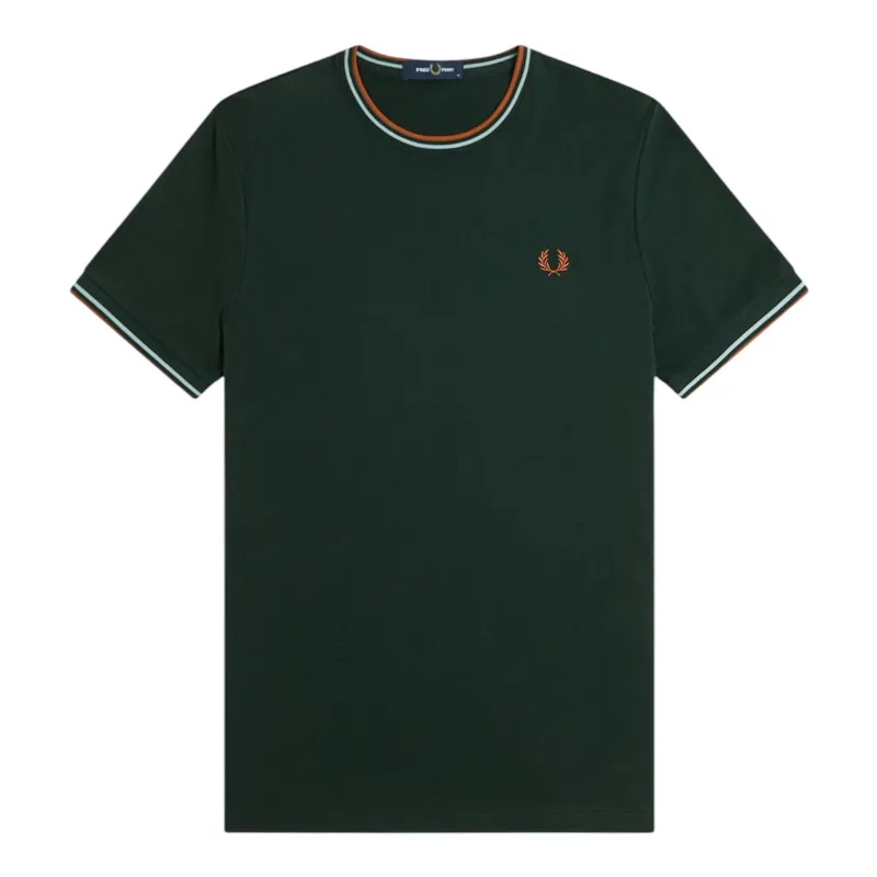 Fred Perry Twin Tipped T-shirt Night Green / Silver Blue / Marmalade