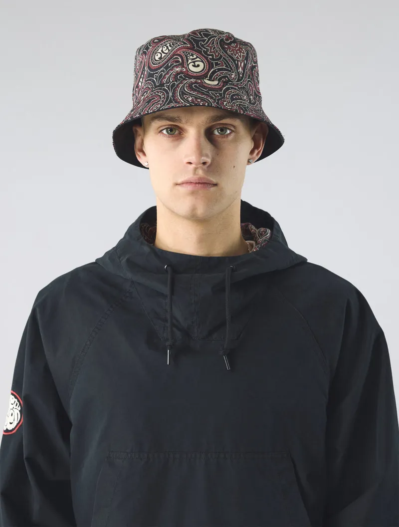 Pretty Green Feltham Reversible Bucket Hat Black-7