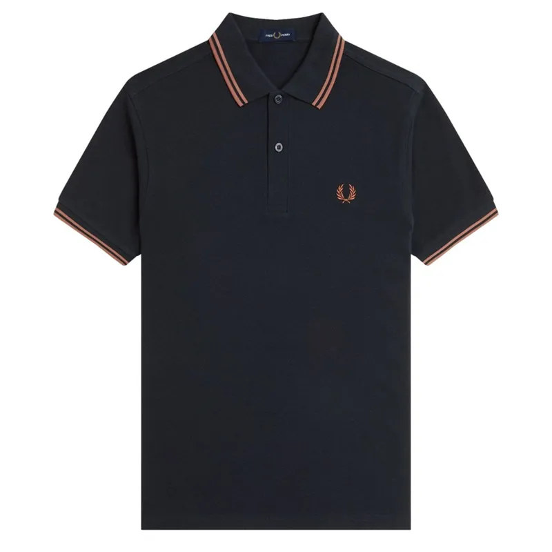Fred Perry M3600-Y31 Polo T-shirt Navy/Cinnamon-4