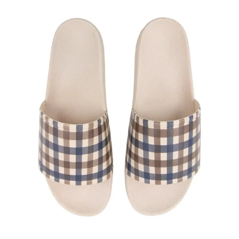 Aquascutum Club Check Sliders Beige-3
