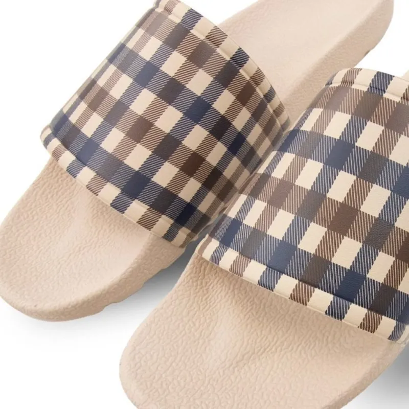 Aquascutum Club Check Sliders Beige-2