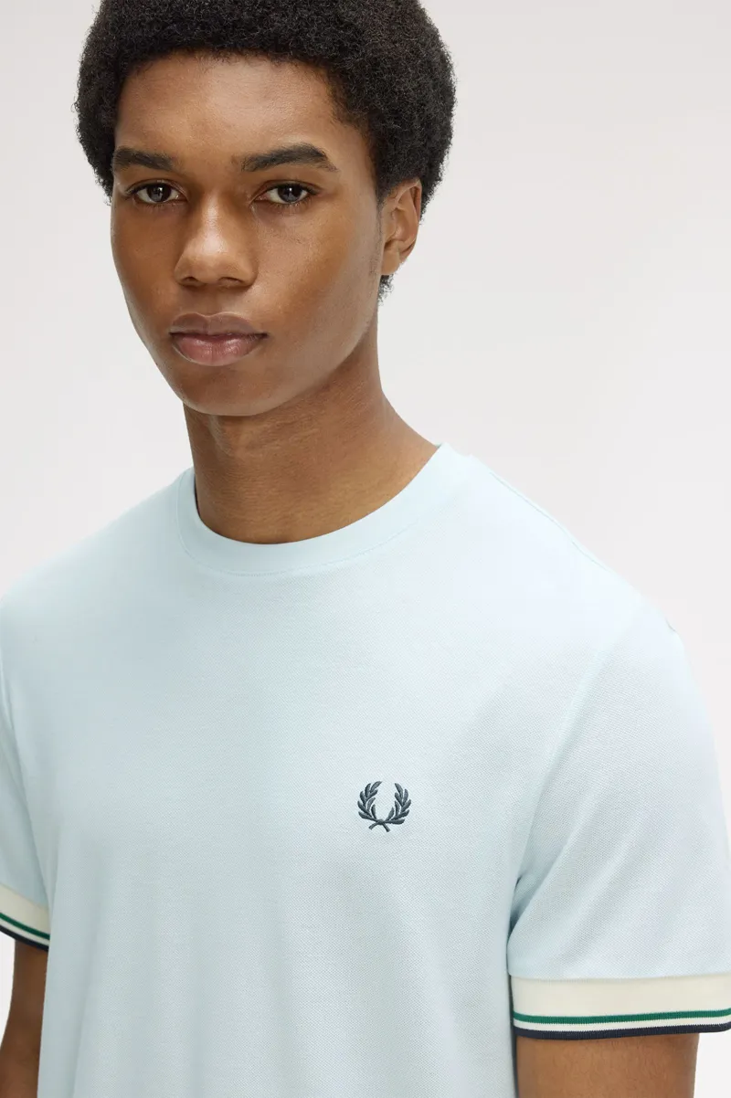 Fred Perry Twin Tipped Cuff T-shirt Light Ice-3