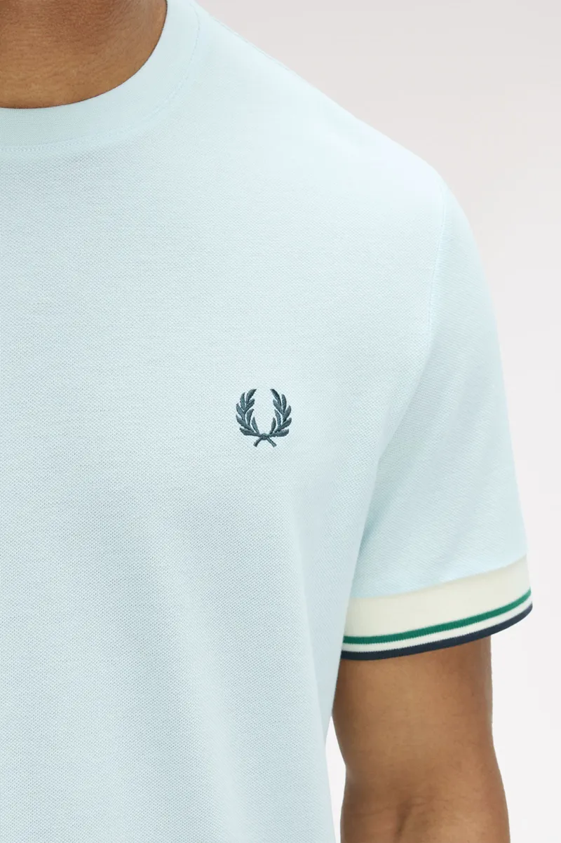 Fred Perry Twin Tipped Cuff T-shirt Light Ice-4