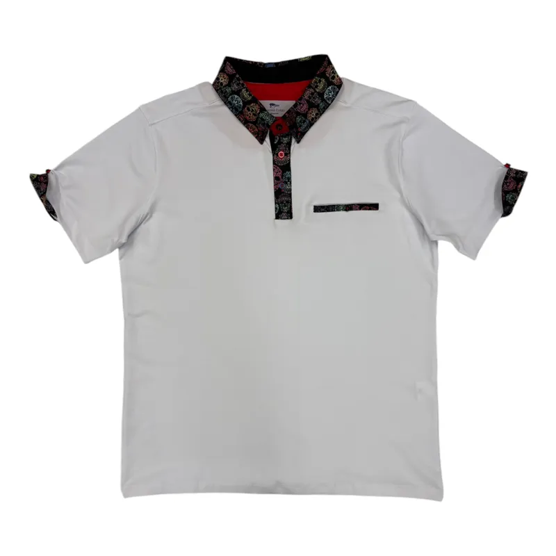 Claudio Lugli Skull Collar Polo Shirt White-1