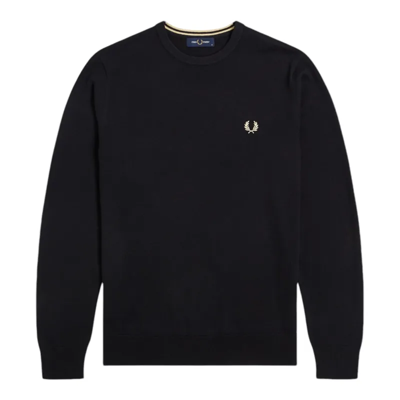 Fred Perry Classic Crew Neck Jumper Black