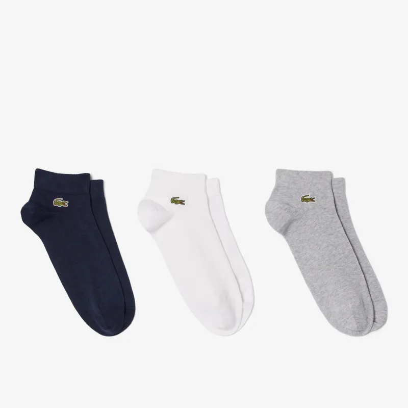 Lacoste 3 Pack Low Socks Navy/Grey/White-2