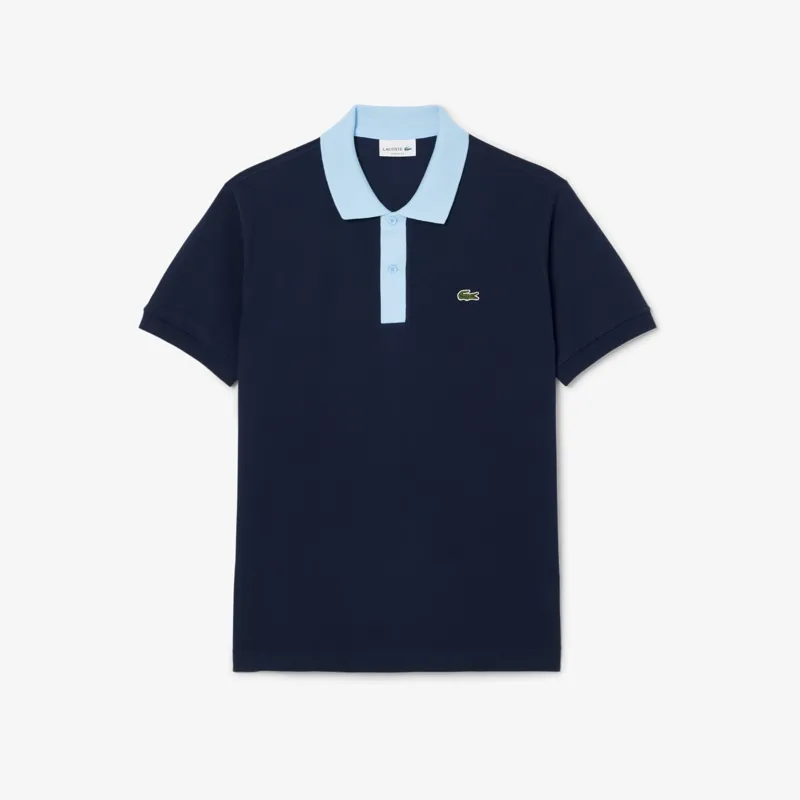 Lacoste Contrast Collar Classic Fit Polo T-shirt Navy-6