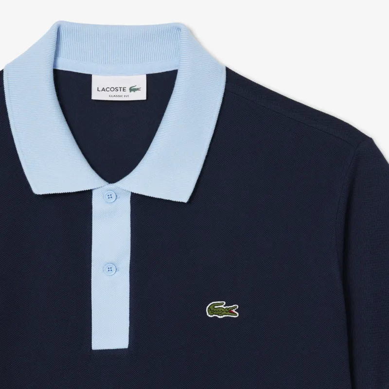 Lacoste Contrast Collar Classic Fit Polo T-shirt Navy-4