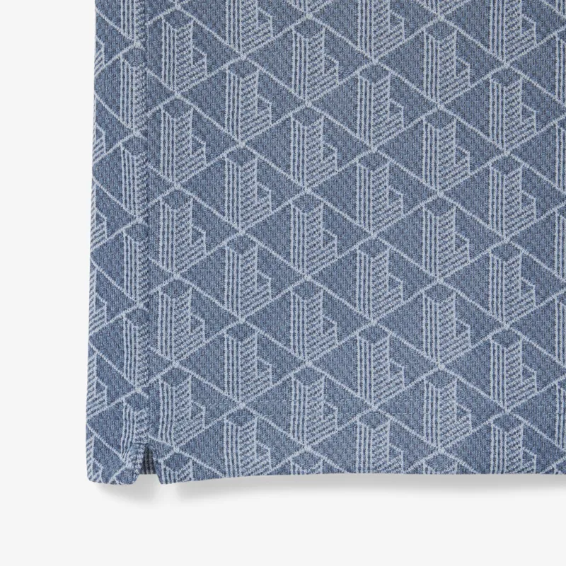 Lacoste Monogram Jacquard Polo T-shirt Blue-5