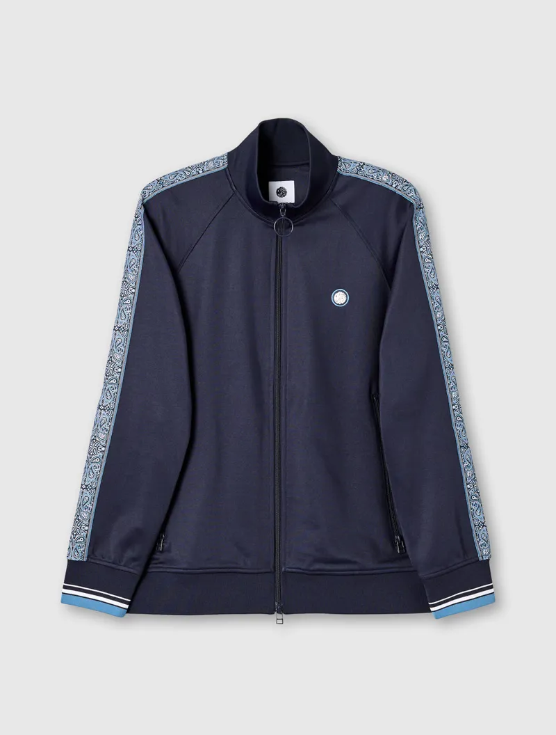 Pretty Green Eclipse Paisley Tape Track Top Navy XL ONLY-5