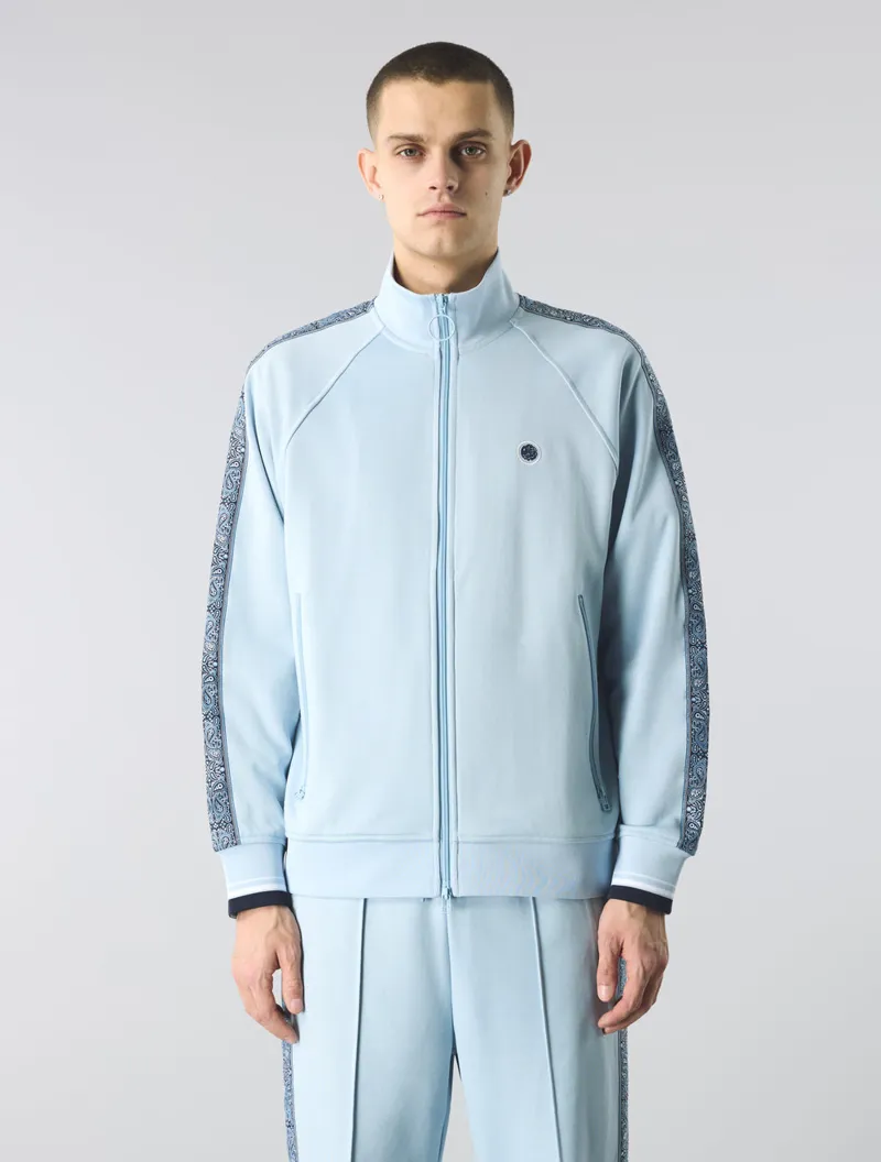 Pretty Green Eclipse Paisley Tape Track Top Light Blue-2