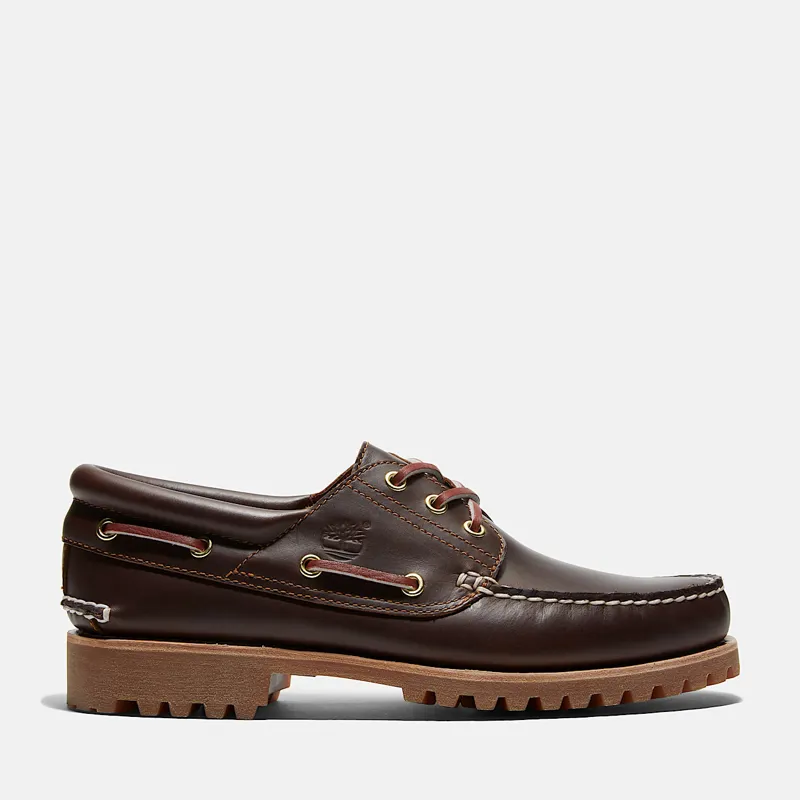 Timberland Authentic 3-Eye Lug Handsewn Boat Shoe Brown-9
