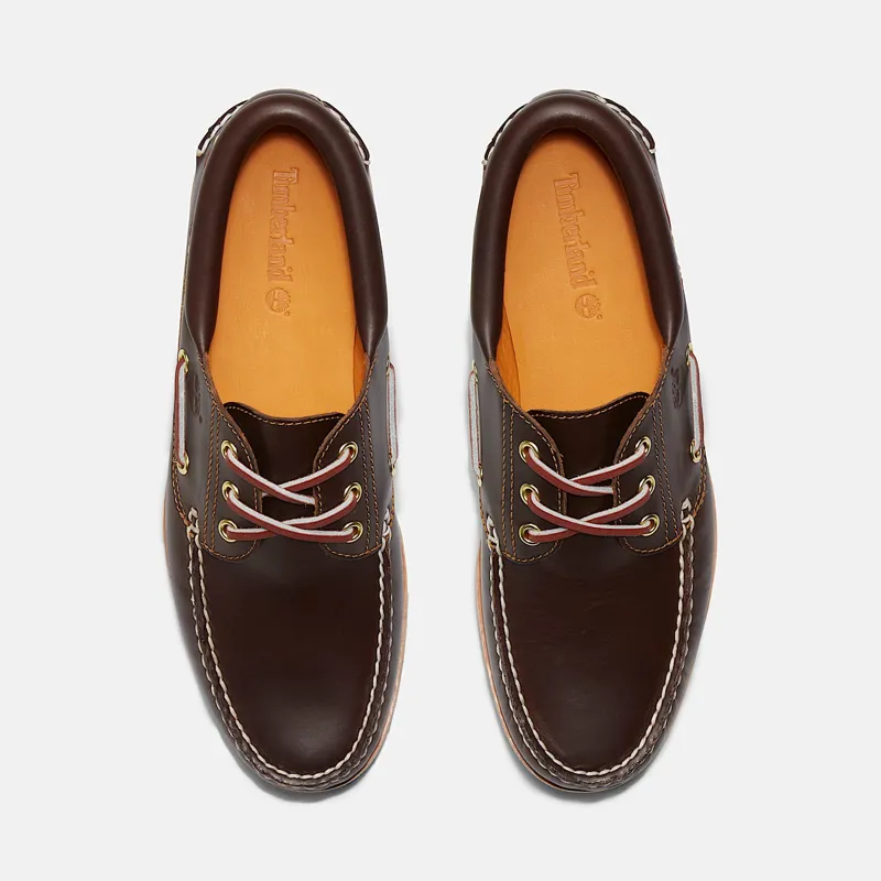 Timberland Authentic 3-Eye Lug Handsewn Boat Shoe Brown-1
