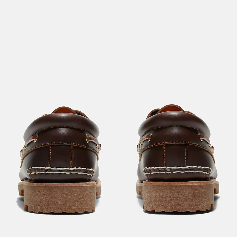 Timberland Authentic 3-Eye Lug Handsewn Boat Shoe Brown-4