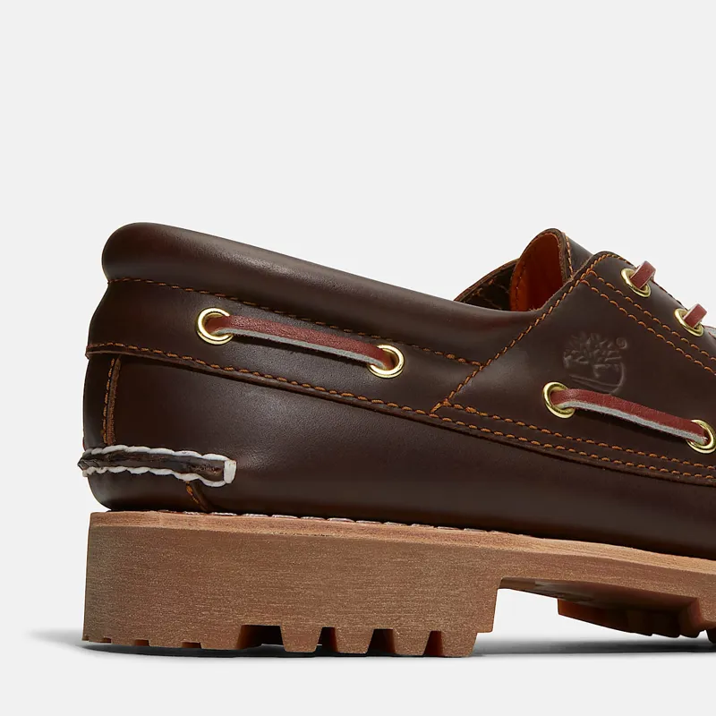 Timberland Authentic 3-Eye Lug Handsewn Boat Shoe Brown-6