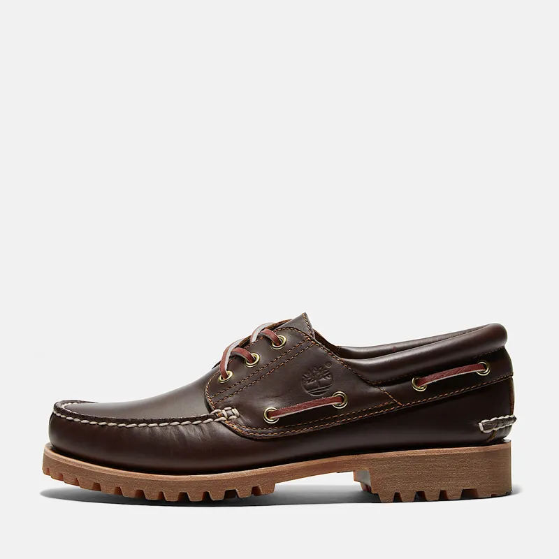 Timberland Authentic 3-Eye Lug Handsewn Boat Shoe Brown-7