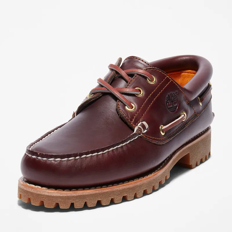 Timberland Authentic 3-Eye Lug Handsewn Boat Shoe Burgundy-5