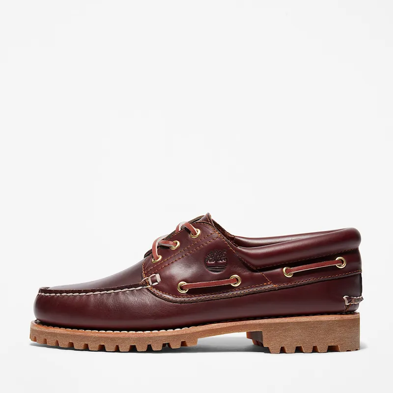 Timberland Authentic 3-Eye Lug Handsewn Boat Shoe Burgundy-6