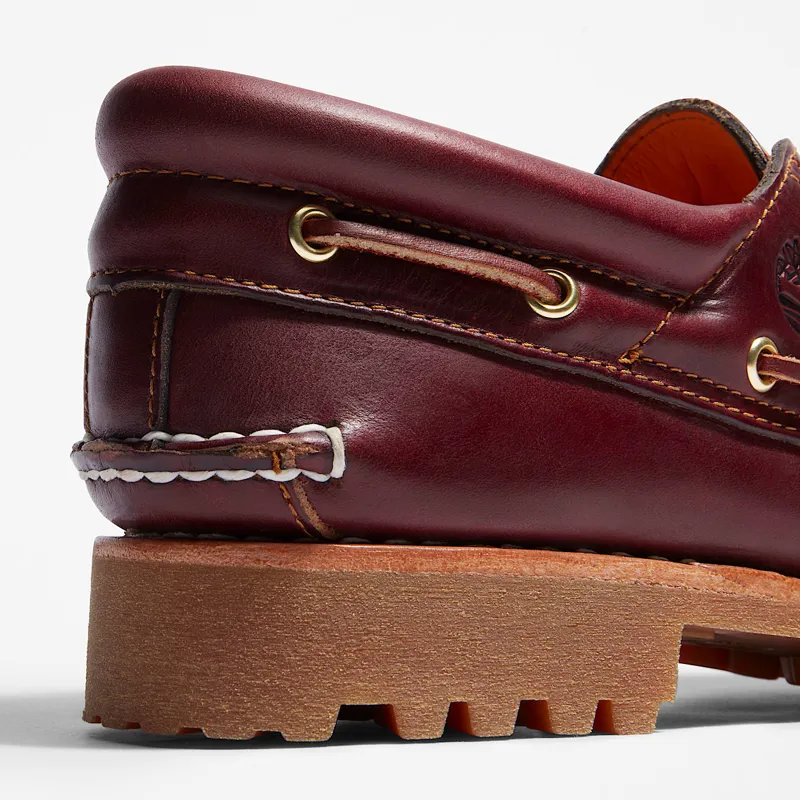 Timberland Authentic 3-Eye Lug Handsewn Boat Shoe Burgundy-4