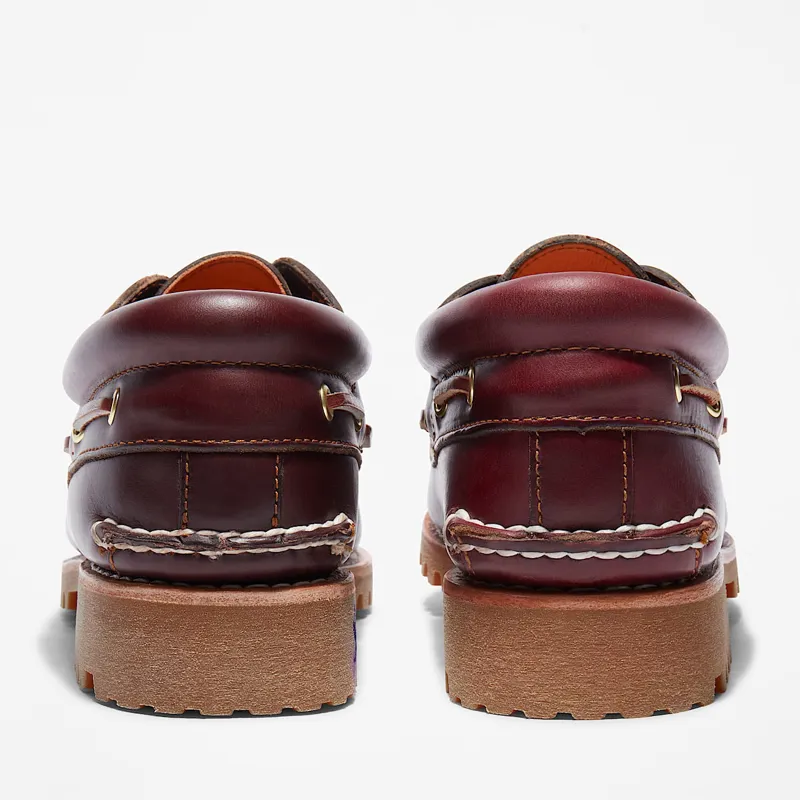 Timberland Authentic 3-Eye Lug Handsewn Boat Shoe Burgundy-2