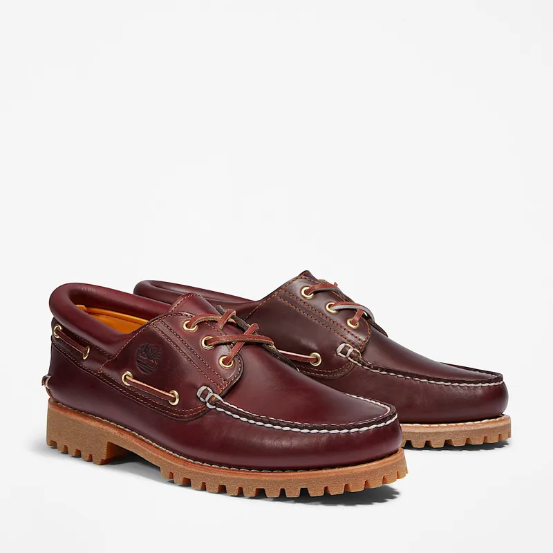 Timberland Authentic 3-Eye Lug Handsewn Boat Shoe Burgundy-7