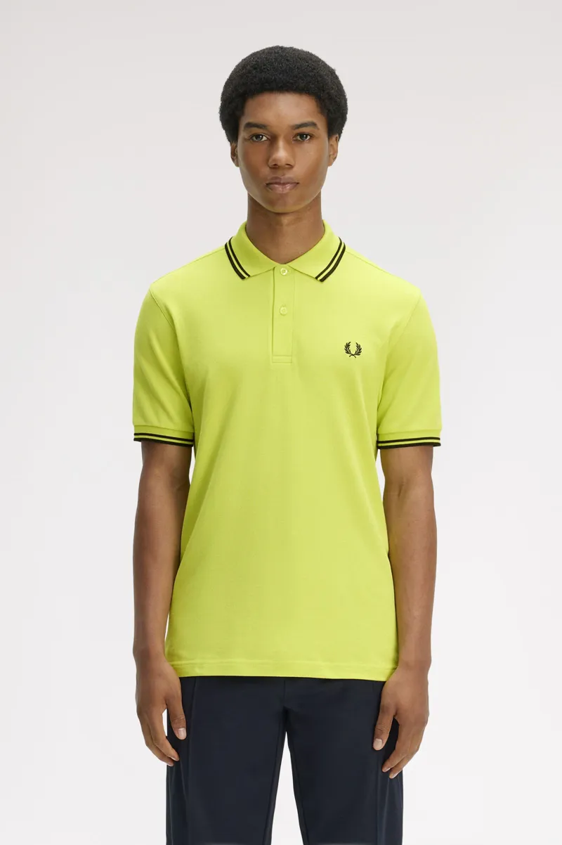 Fred Perry M3600-84B Polo T-shirt Citron / Black / Black-1