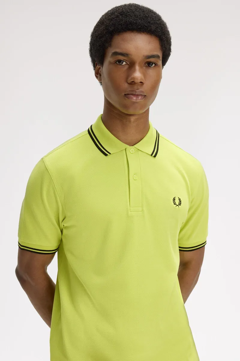 Fred Perry M3600-84B Polo T-shirt Citron / Black / Black-3