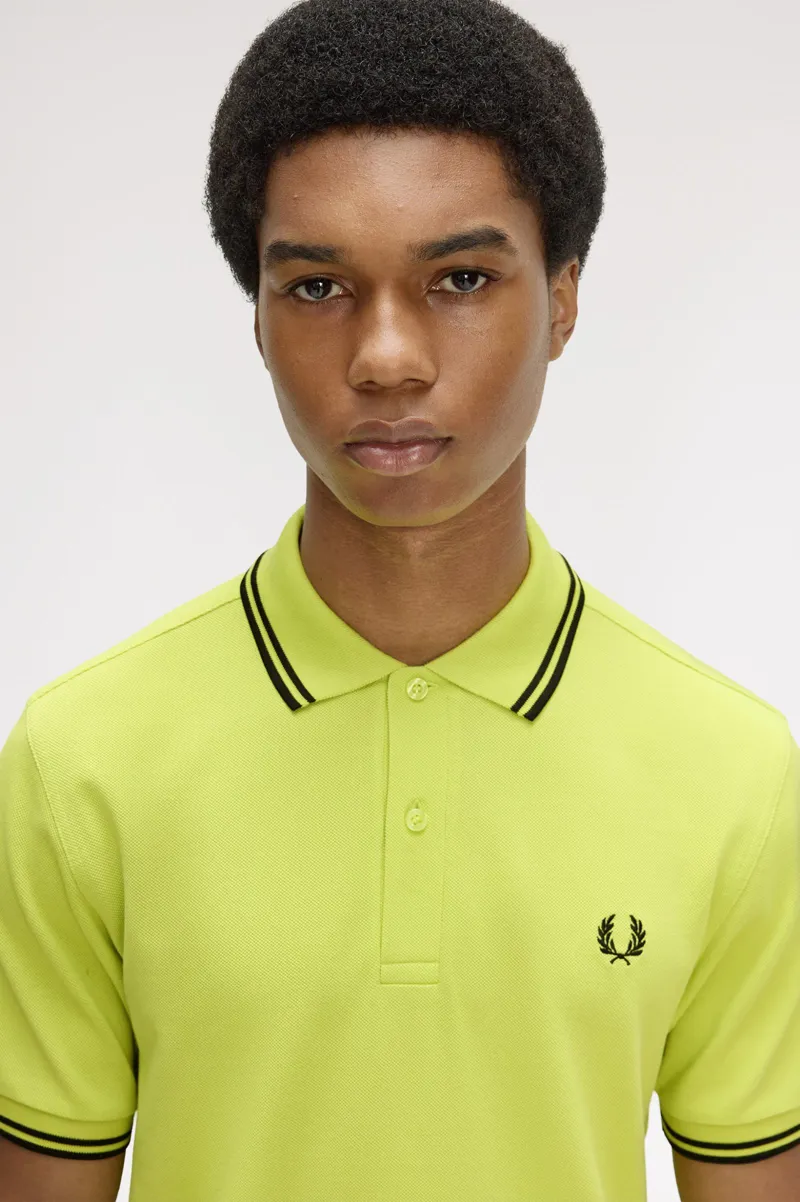 Fred Perry M3600-84B Polo T-shirt Citron / Black / Black-5