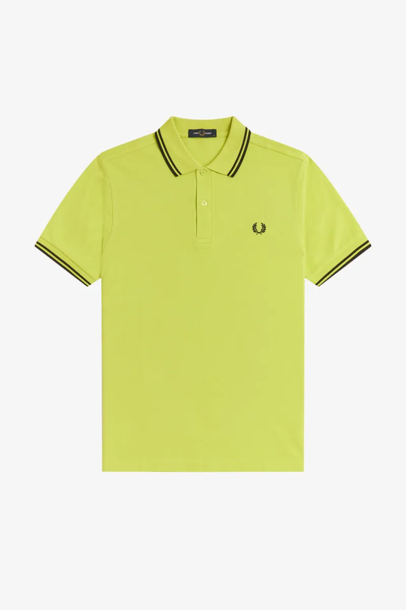 Fred Perry M3600-84B Polo T-shirt Citron / Black / Black-7