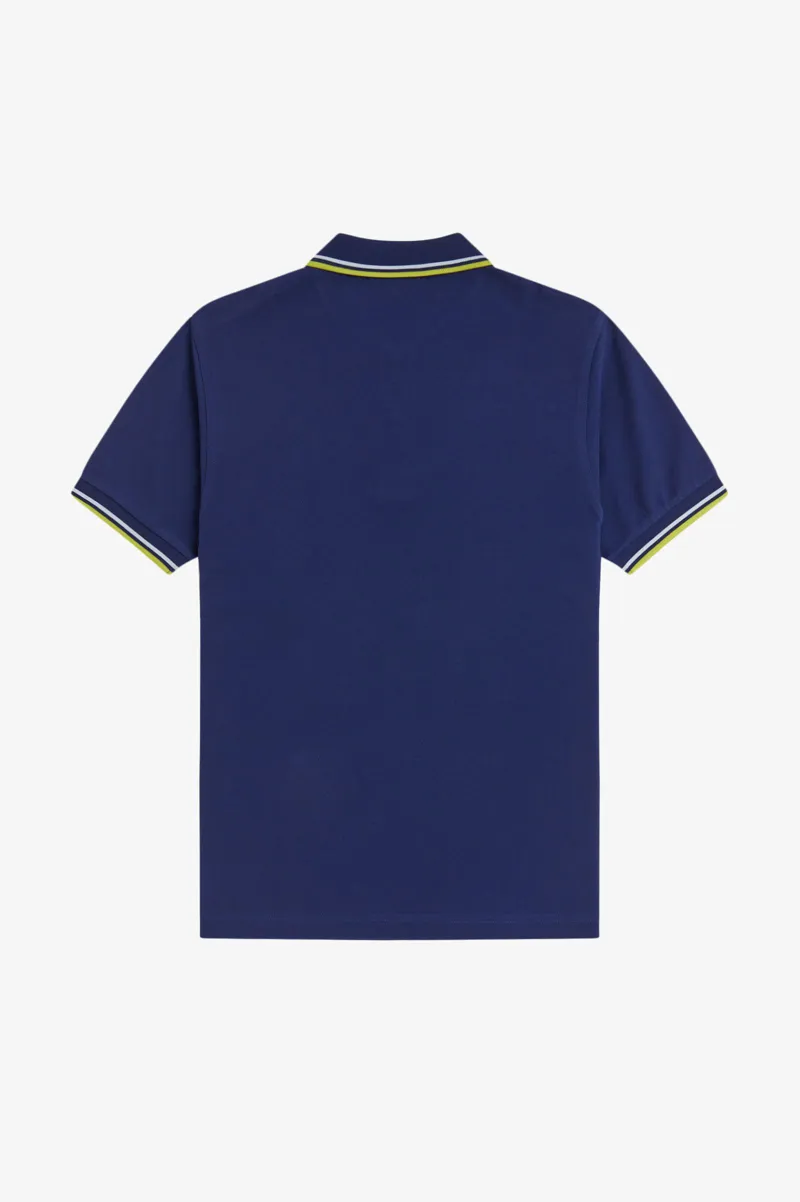 Fred Perry M3600-83B Polo T-shirt French Navy / Dusky Blue / Citron-7