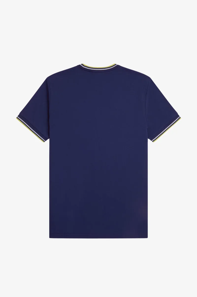 Fred Perry Twin Tipped T-Shirt French Navy / Dusky Blue / Citron-6