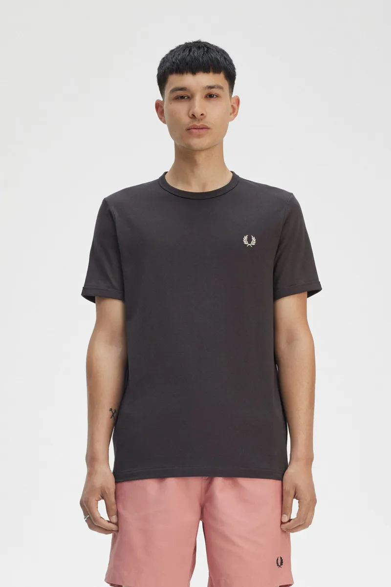 Fred Perry M3519-Y93 Ringer T-shirt Anchor Grey-1