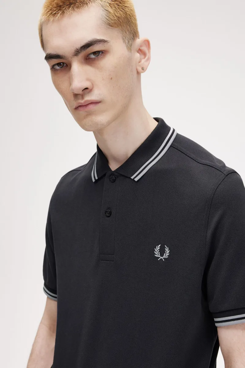Fred Perry M3600-V56 Polo T-shirt Anchor Grey/Oatmeal-5