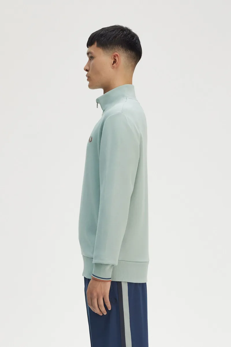 Fred Perry Half Zip Sweatshirt Silver Blue-4
