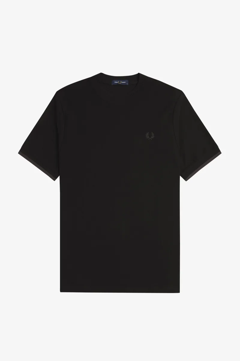 Fred Perry Tipped Cuff Pique T-shirt Black / Green-6