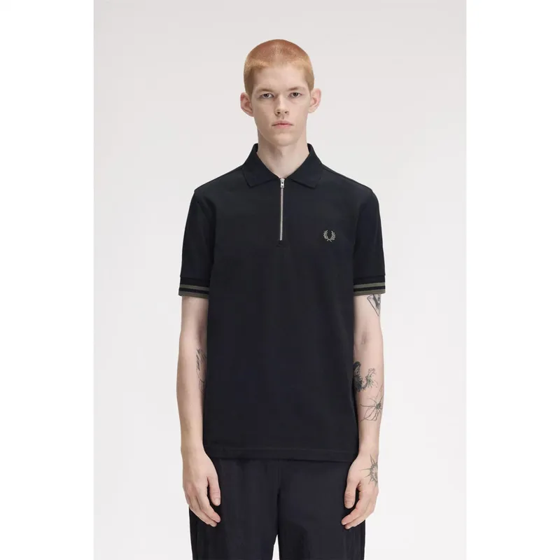 Fred Perry Bold Tipped Polo T-shirt Black-2