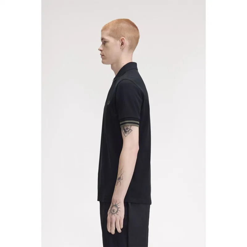 Fred Perry Bold Tipped Polo T-shirt Black-3