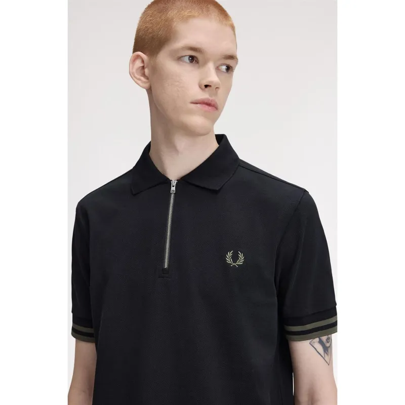 Fred Perry Bold Tipped Polo T-shirt Black-1