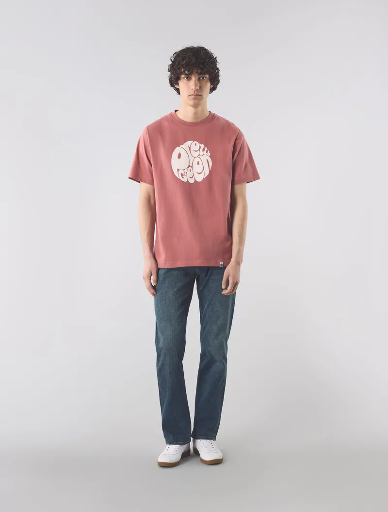 Pretty Green Gillespie Logo T-shirt Ruby-1
