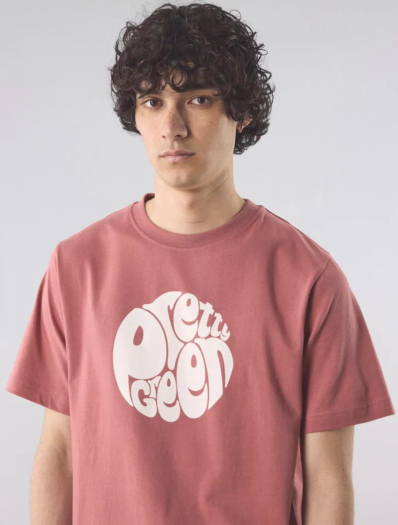 Pretty Green Gillespie Logo T-shirt Ruby-3