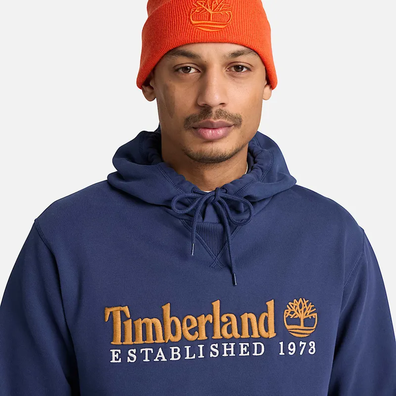 Timberland Established 1973 Embroidered Logo Hoodie Blue-1