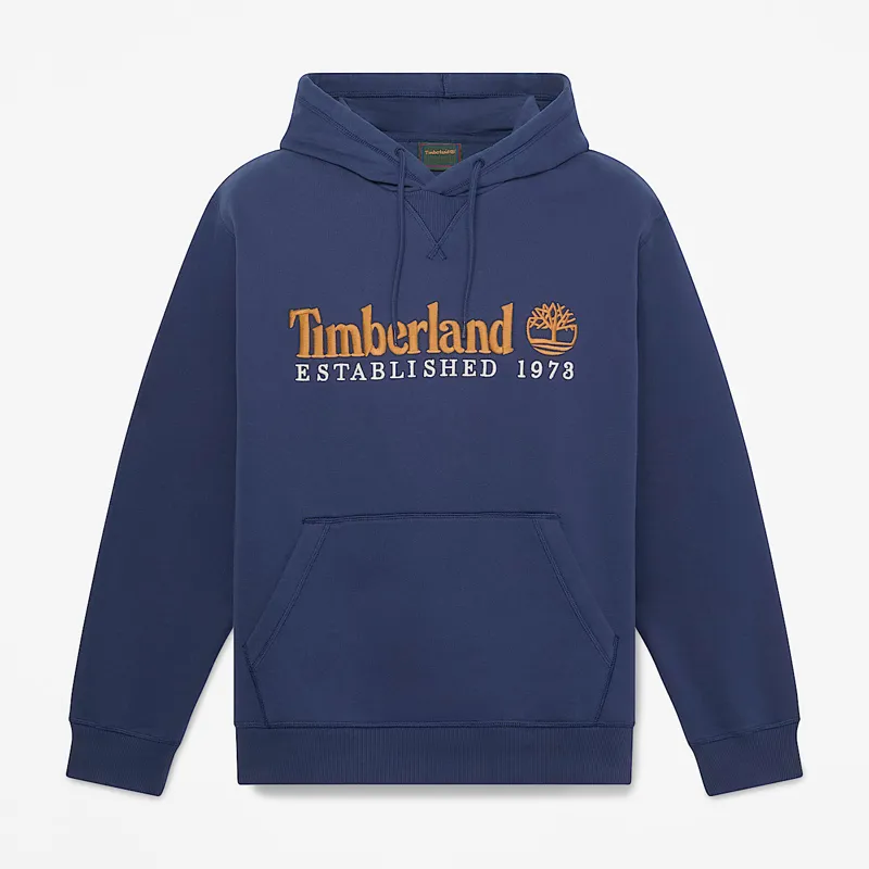 Timberland Established 1973 Embroidered Logo Hoodie Blue-4