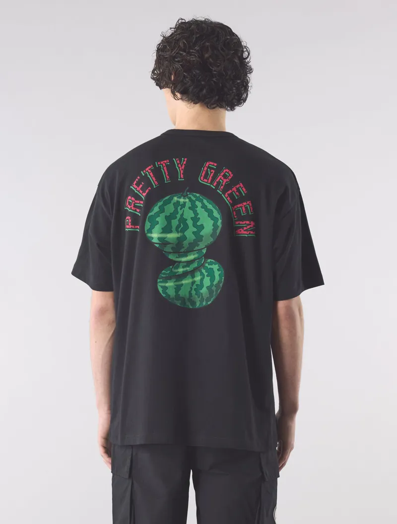 Pretty Green Twisted Melon T-shirt Black XL AND XXL ONLY-3
