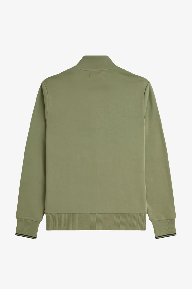 Fred Perry Half Zip Sweatshirt Olive Mint-7