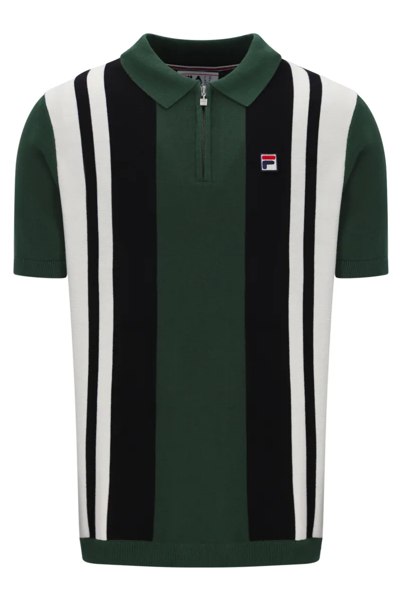 Fila Lazar Knitted Colourblock  Polo Pine Needle
