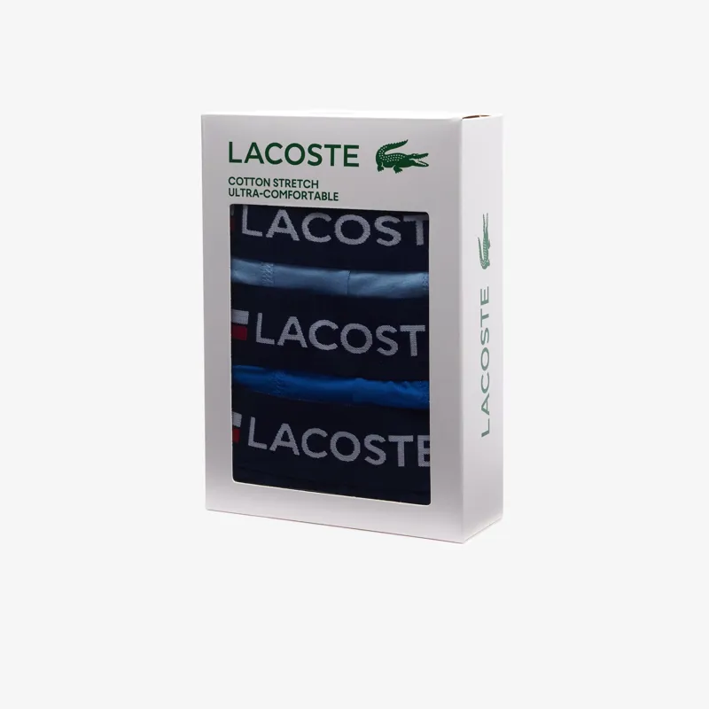 Lacoste 3 Pack Iconic Boxers Sky/Blue/Navy-5