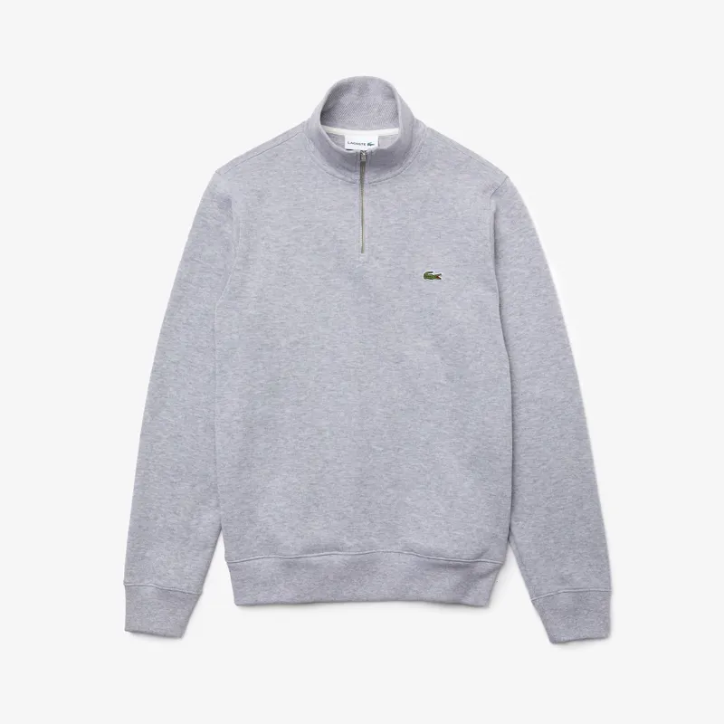 Lacoste Zip Neck Sweatshirt Grey-1
